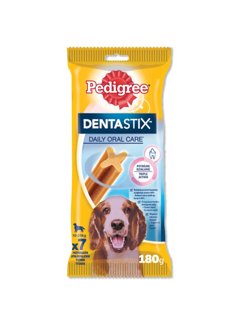 بيديجري دنتاستيكس للعناية اليومية بالفم، ثلاثي المفعول × 7 بني 180جرام - Image 1