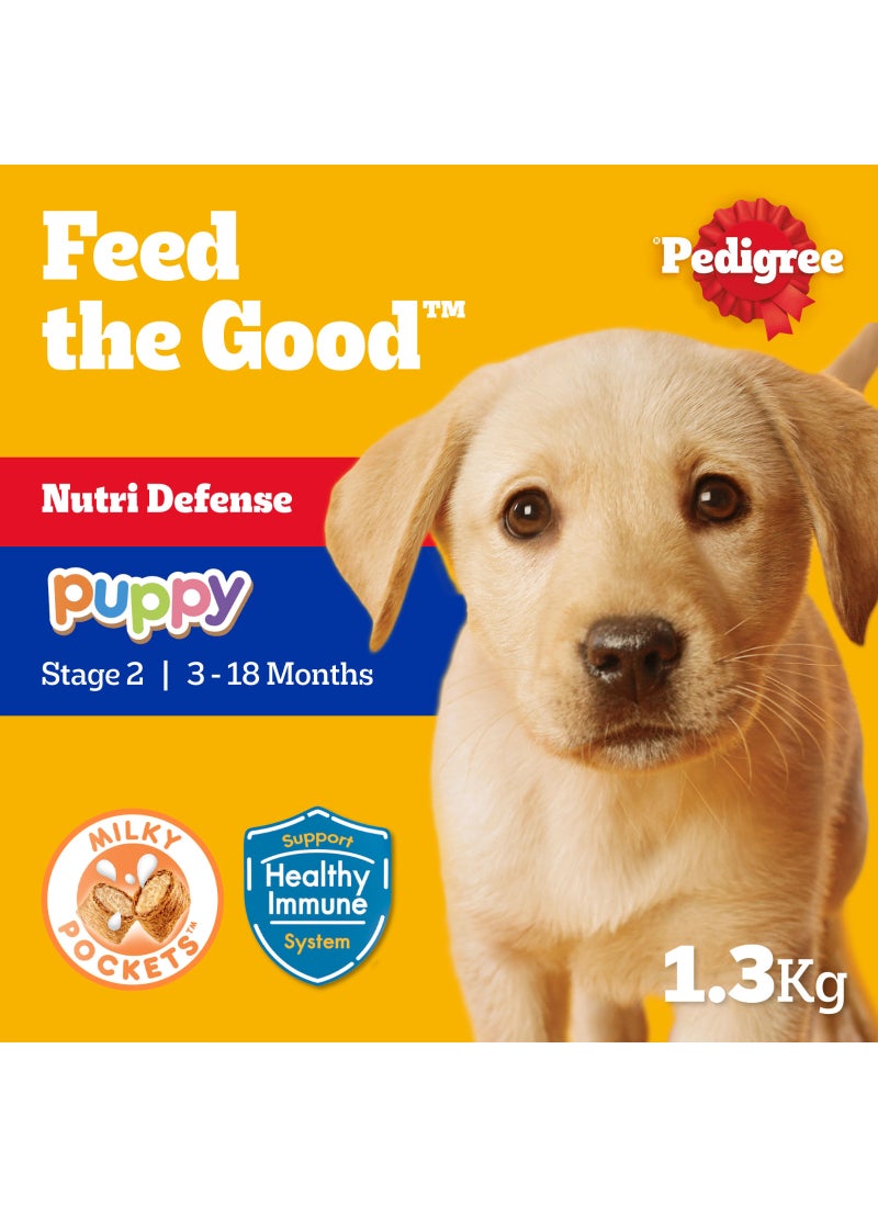 بيديجري طعام كلاب مجفف بنكهة الدجاج والبيض والحليب 1.3كيلوجرام - Image 2