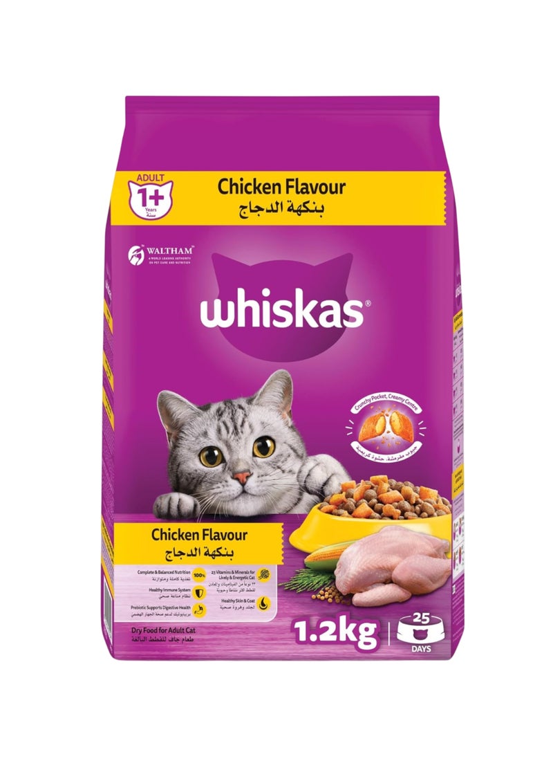 Whiskas Chicken Dry Food Bag 1.2kg - Image 1