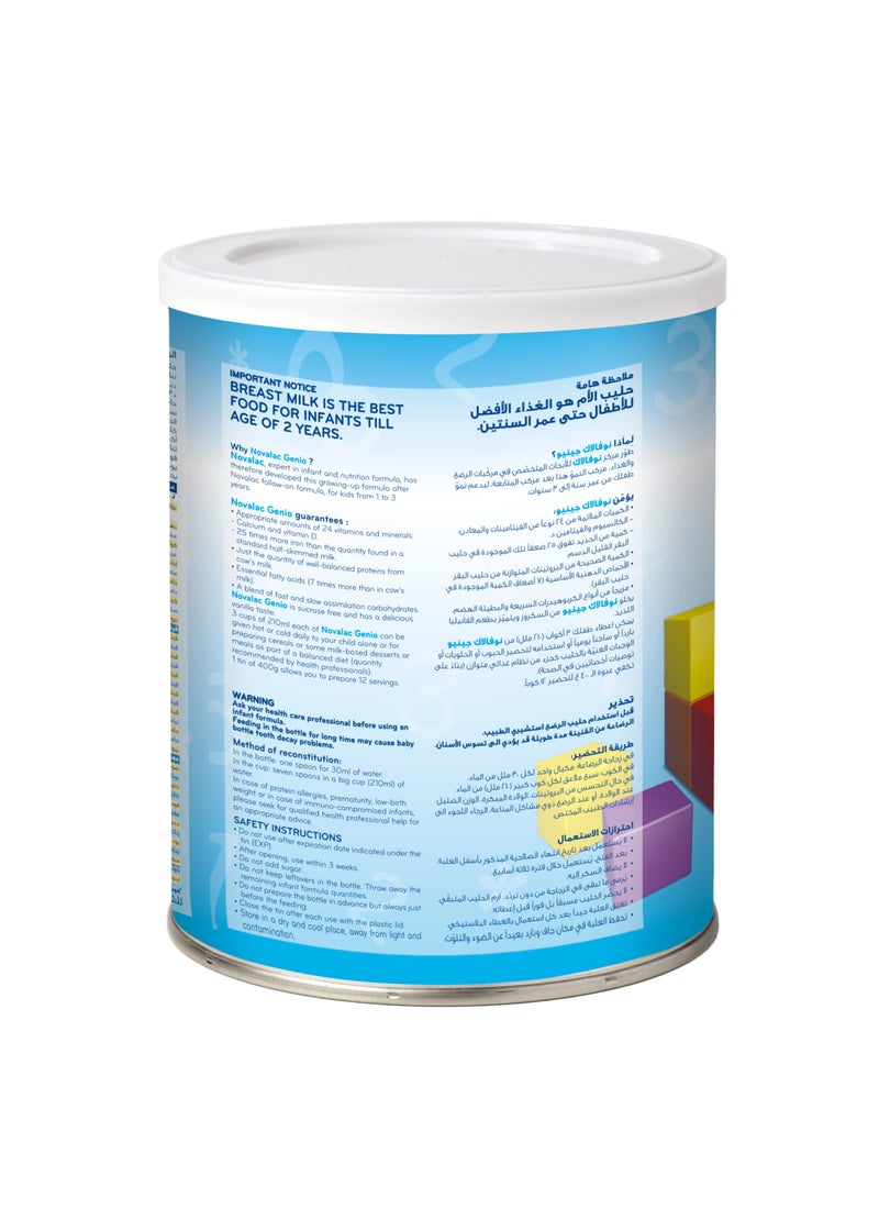 Novalac Genio Growing Up Formula From 1 To 3 Years 400grams - Image 2