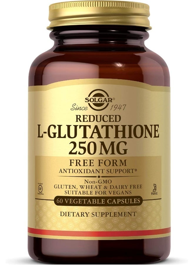 Solgar Reduced L-Glutathione, 250 mg, 60 Vegetable Capsules Packaging May Vary - Image 1