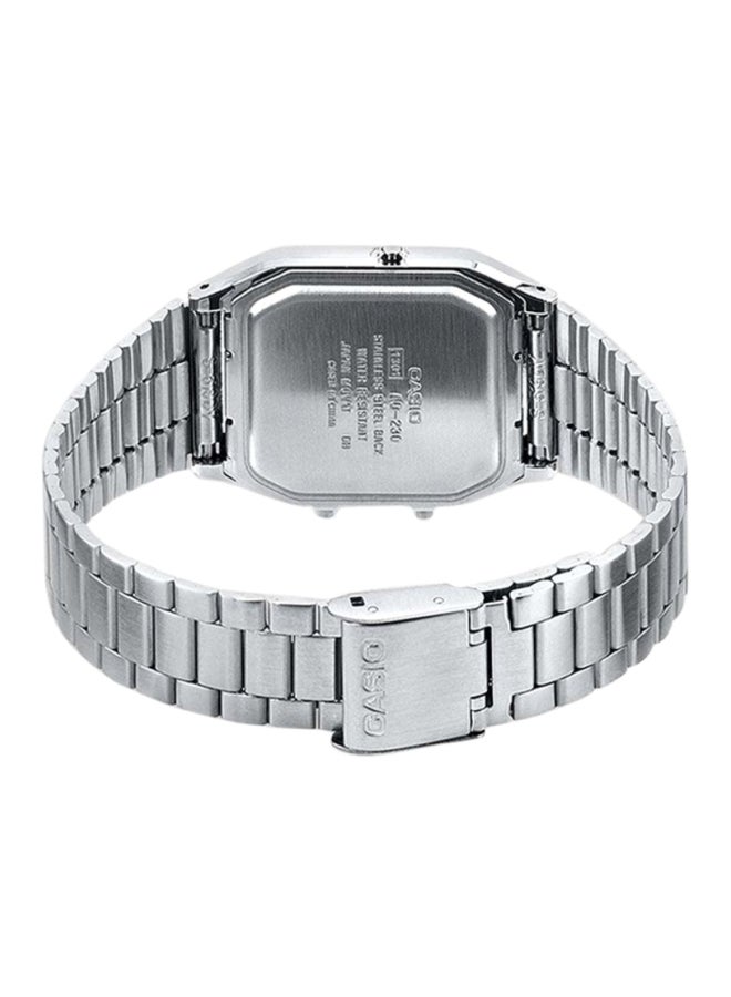 CASIO Men's Vintage Water Resistant Analog & Digital Watch AQ-230A-7DMQ - 30 mm - Silver - Image 2