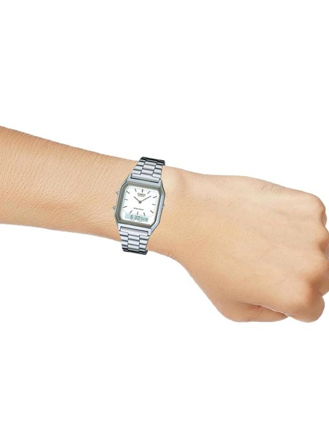 CASIO Men's Vintage Water Resistant Analog & Digital Watch AQ-230A-7DMQ - 30 mm - Silver - Image 5