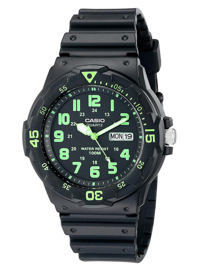 كاسيو ساعة يد بعقارب وبسوار من السيليكون طراز MRW-200H-3BV - مقاس 45 مم - لون أسود للرجال - Image 1