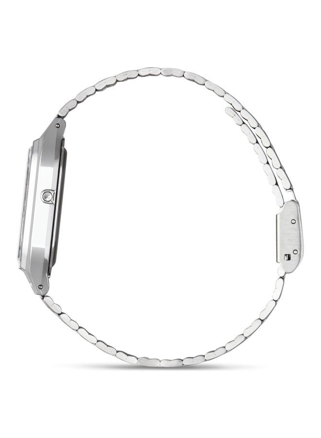 كاسيو ساعة يد رقمية وبعقارب بسوار من الإستانلس ستيل طراز AQ-230A-7DMQYES - 28 ملم - فضي للرجال - Image 5