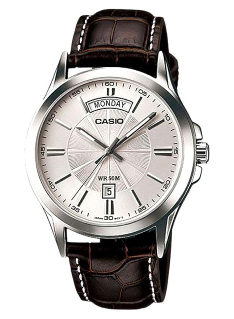 CASIO Men's Leather Analog Watch MTP 1381L-7A - Image 1