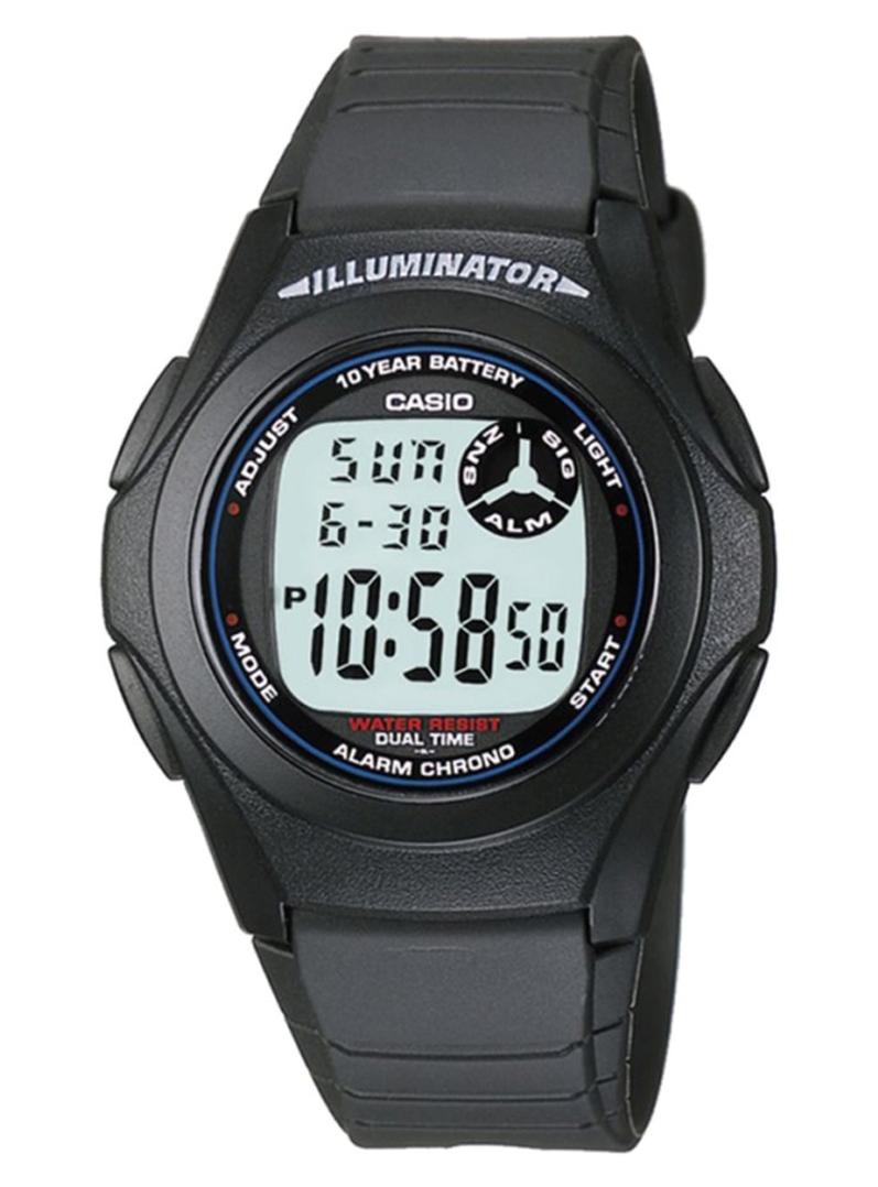 كاسيو ساعة يد رقمية بسوار من السيليكون طراز F-200W-1ADF - قياس 40 مم - لون أسود للرجال - Image 1