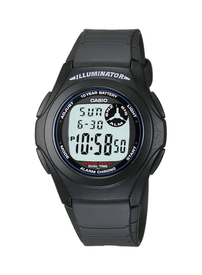 كاسيو ساعة يد رقمية بسوار من السيليكون طراز F-200W-1ADF - قياس 40 مم - لون أسود للرجال - Image 1