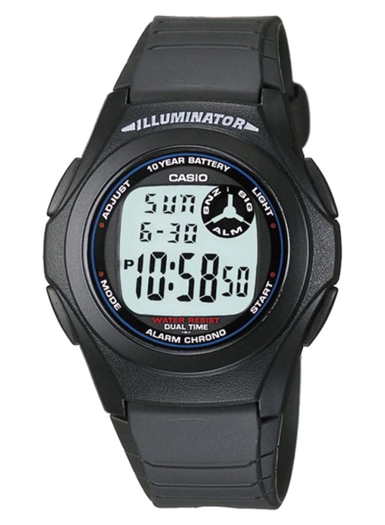 كاسيو ساعة يد رقمية بسوار من السيليكون طراز F-200W-1ADF - قياس 40 مم - لون أسود للرجال - Image 1