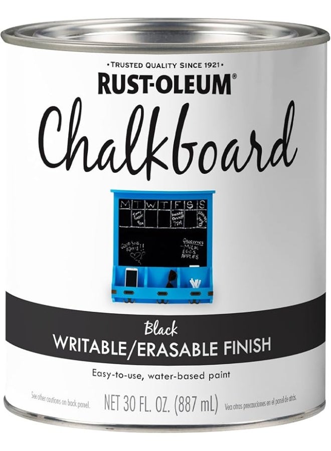 Rust-Oleum  206540 Chalk Board Paint, Black, 887 Ml ( Pack of 1) Black 887ml - Image 1