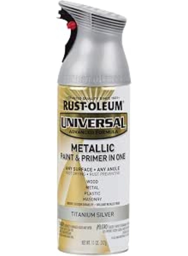 Rust-Oleum 245220 Universal Premium Metallic Spray Paint,  Titanium Silver, 11 Oz. Spray (Pack Of 1) Titanium Silver 11OZ - Image 1