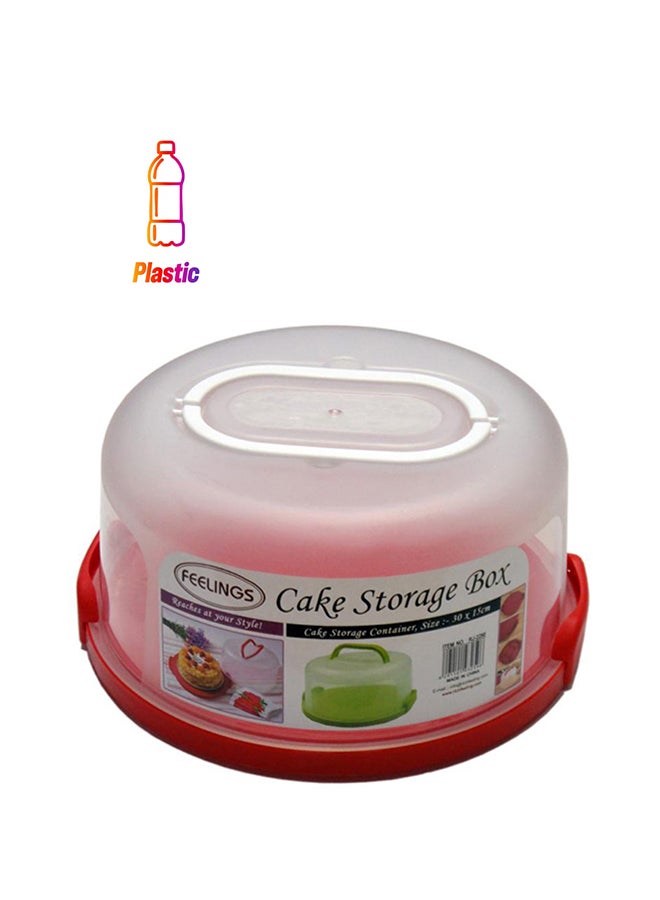Feelings Cake Storage Box Red/Clear 30x15cm  - Image 1