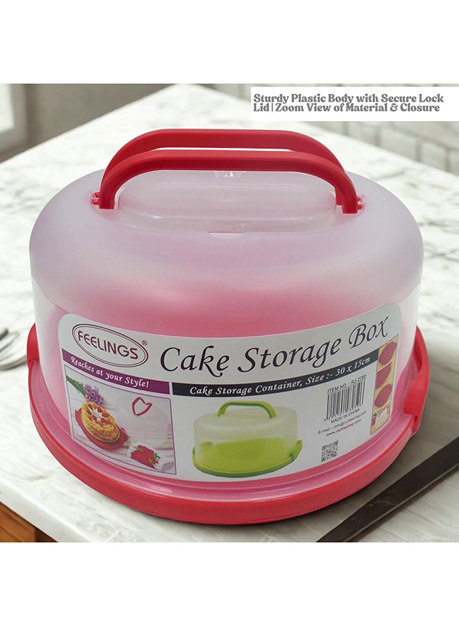 Feelings Cake Storage Box Red/Clear 30x15cm  - Image 5
