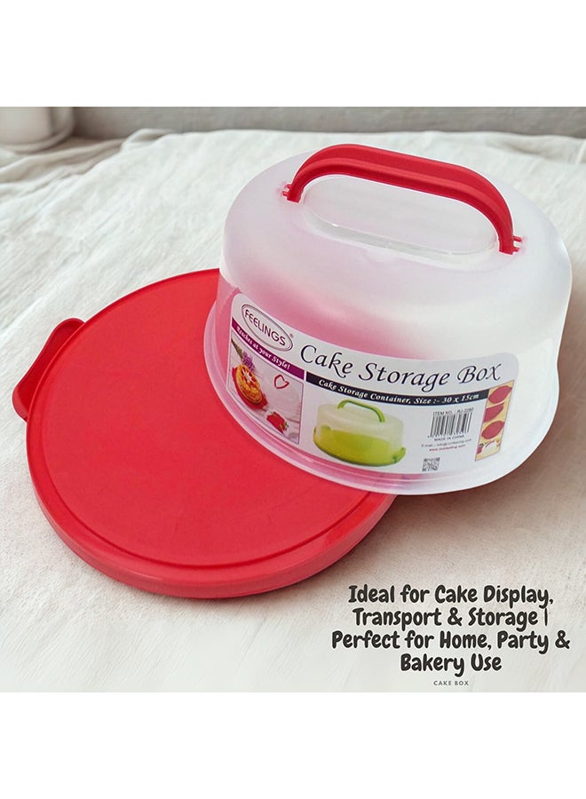 Feelings Cake Storage Box Red/Clear 30x15cm  - Image 4