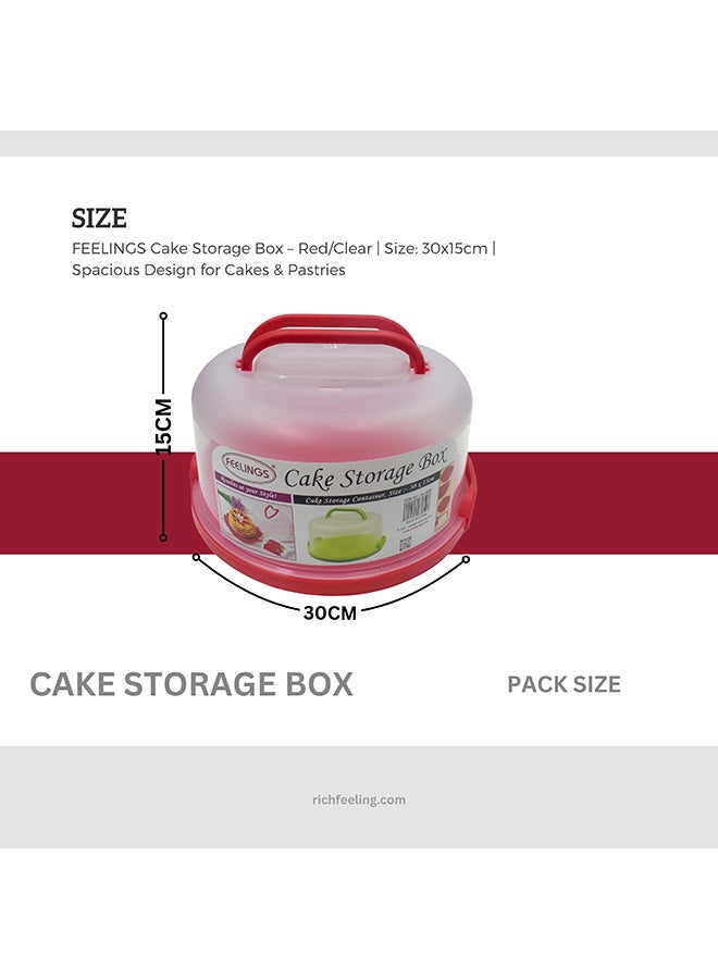 Feelings Cake Storage Box Red/Clear 30x15cm  - Image 3