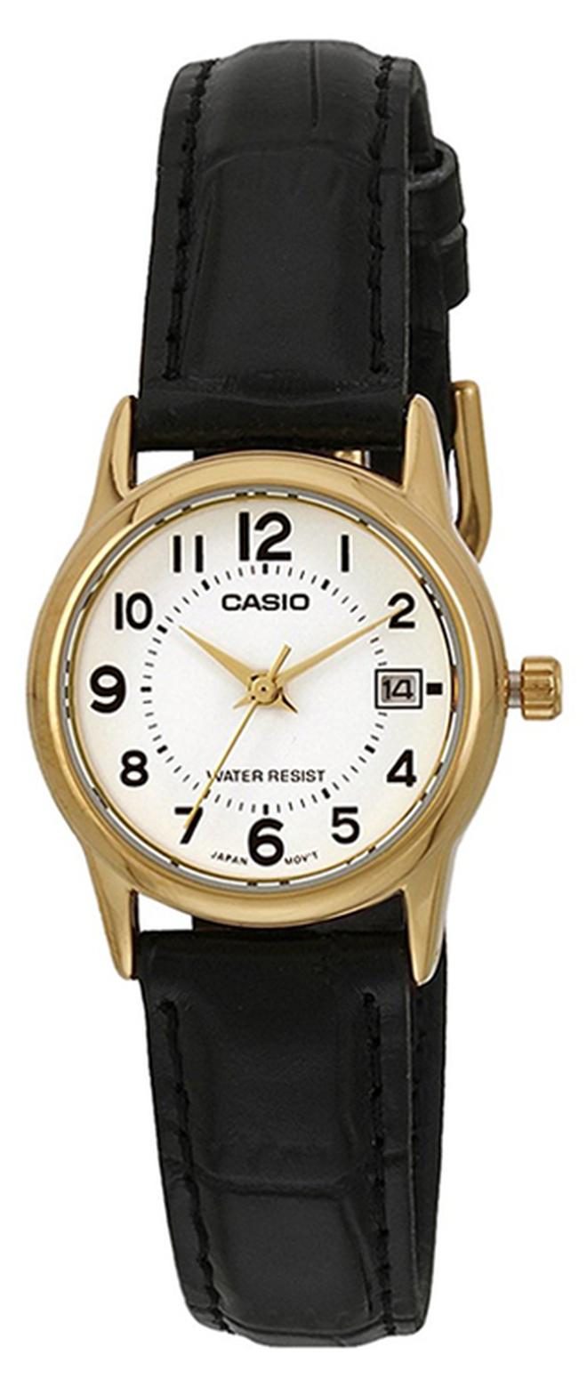 CASIO Women's Leather Analog Wrist Watch (LTP-V002GL-7BUDF) - 25 mm - Black - Image 1