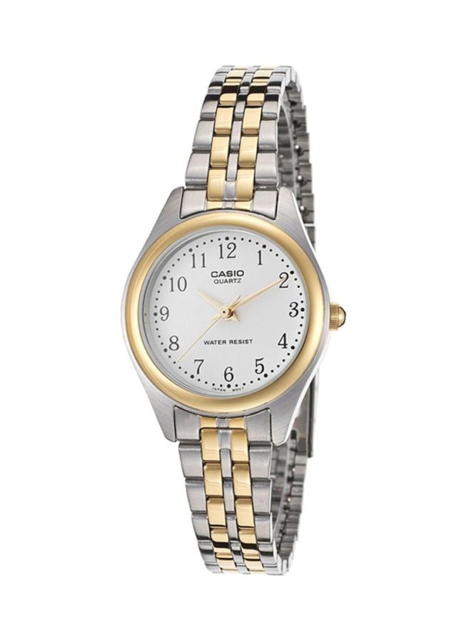 كاسيو ساعة يد إنتايسر بعقارب طراز LTP-1129G-7BRDF - 32 مم - فضي/ذهبي للنساء - Image 1