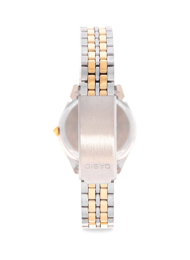 كاسيو ساعة يد إنتايسر بعقارب طراز LTP-1129G-7BRDF - 32 مم - فضي/ذهبي للنساء - Image 3