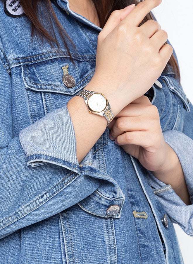 كاسيو ساعة يد إنتايسر بعقارب طراز LTP-1129G-7BRDF - 32 مم - فضي/ذهبي للنساء - Image 5