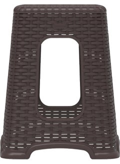Cosmoplast Plastic Rattan Wicker High Stool Dark Brown  - Image 3