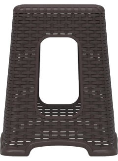 Cosmoplast Plastic Rattan Wicker High Stool Dark Brown  - Image 4