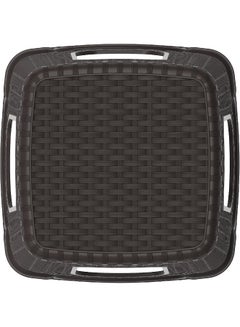 Cosmoplast Plastic Rattan Wicker High Stool Dark Brown  - Image 5