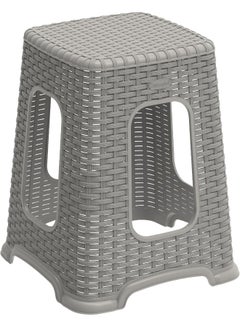 Cosmoplast Plastic Rattan Wicker High Stool Grey  - Image 1