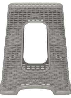 Cosmoplast Plastic Rattan Wicker High Stool Grey  - Image 3