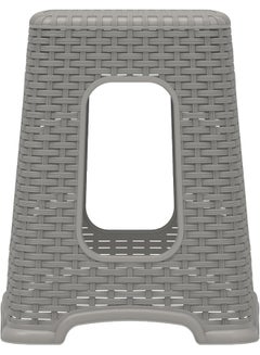 Cosmoplast Plastic Rattan Wicker High Stool Grey  - Image 4