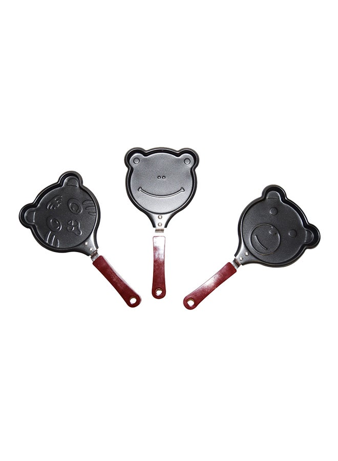 3-Piece Mini Frying Pan Set Black/Brown 28x14x6cm  - Image 1