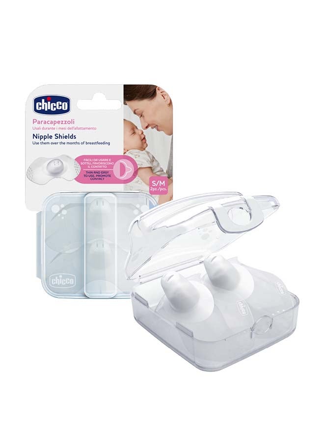 Chicco Nipple Shields Silicone Small & Medium 2Pcs  - Image 1