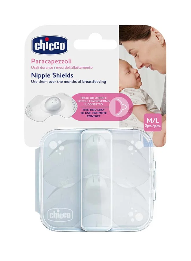 Chicco Nipple Shields Silicone Medium & Large 2Pcs