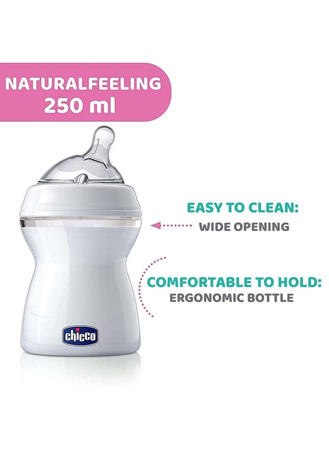 Chicco NaturalFeeling Medium Flow Silicone 2M+ 250Ml , Arabic Pack - Image 4