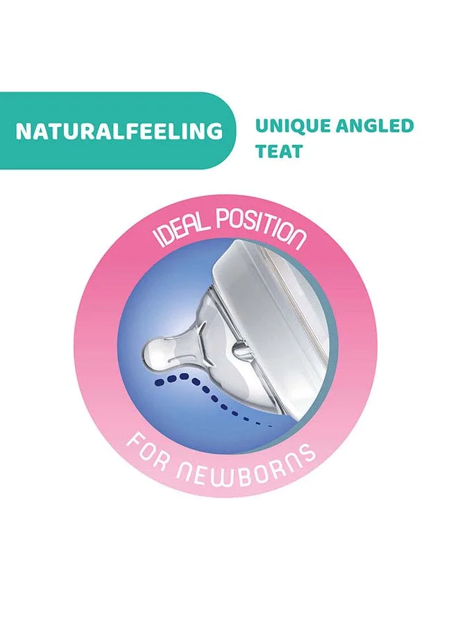 Chicco NaturalFeeling Medium Flow Silicone 2M+ 250Ml , Arabic Pack