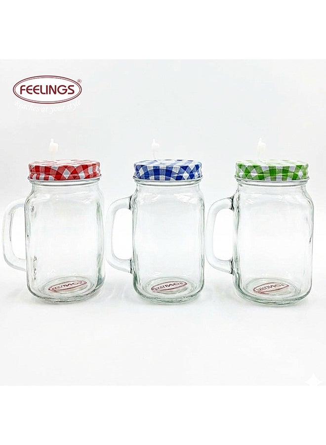 Feelings 3-Piece Drinking Mug Set Clear 500ml - Image 2
