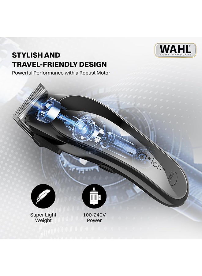WAHL Lithium-Ion Rechargeable Hair Clipper for Men Cordless (Made in USA) | Precision Self-Sharpening Steel Blades | Adjustable Taper Lever with 8 Combs | 120-Min Runtime | 79600-3217 Black/Grey/Green - Image 4