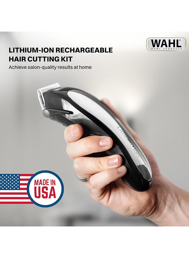 WAHL Lithium-Ion Rechargeable Hair Clipper for Men Cordless (Made in USA) | Precision Self-Sharpening Steel Blades | Adjustable Taper Lever with 8 Combs | 120-Min Runtime | 79600-3217 Black/Grey/Green - Image 5