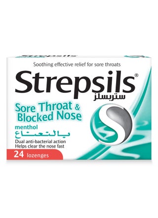 Menthol Sore Throat And Blocked Nose Dual Anti-Bacterial Action Fast Effective Relief From Sore Throats 24 Lozenges - pnsku/N14729712A/45/_/1748245179/d6bebca2-decc-4036-892b-6af9e1fafc3a
