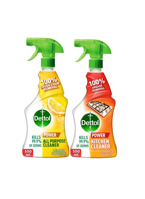 All Purpose Cleaner Lemon With Kitchen Cleaner Orange Burst Trigger Spray, Pack Of 2 500ml