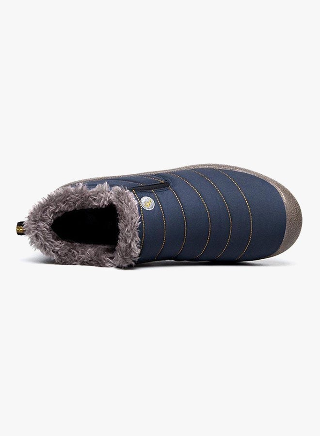 Outdoor Warm Faux Fur Lined Slip Ons Blue  - Image 1