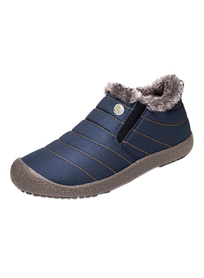 Outdoor Warm Faux Fur Lined Slip Ons Blue  - Image 2
