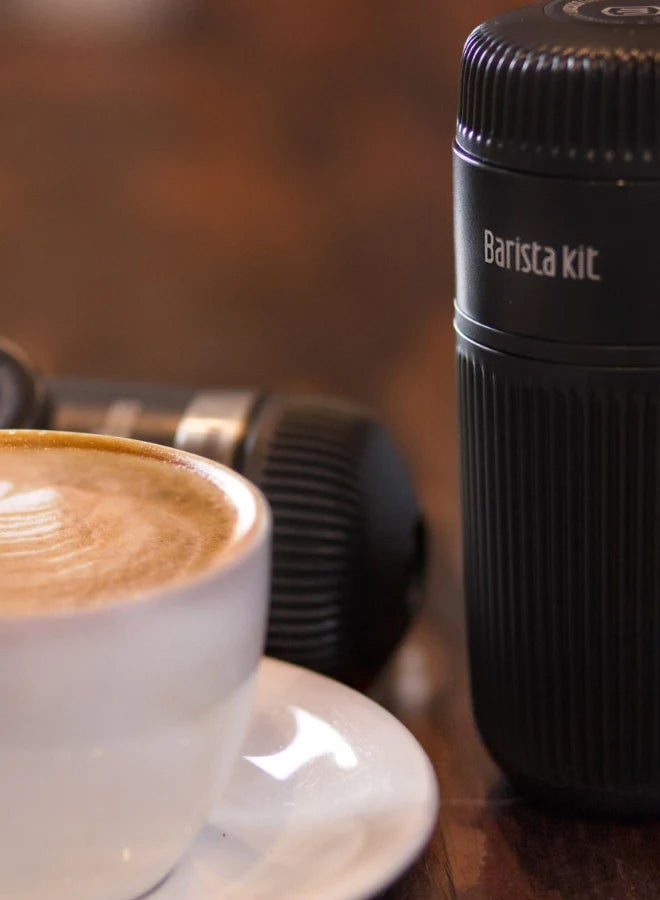 WACACO - Nanopresso Barista Kit for Ground Coffee, Accessory for Nanopresso, Larger Water Tank up to 140ml, for Lungo Espresso (16 grams of ground coffee basket, tamper, & a bigger cup) Black - Image 1