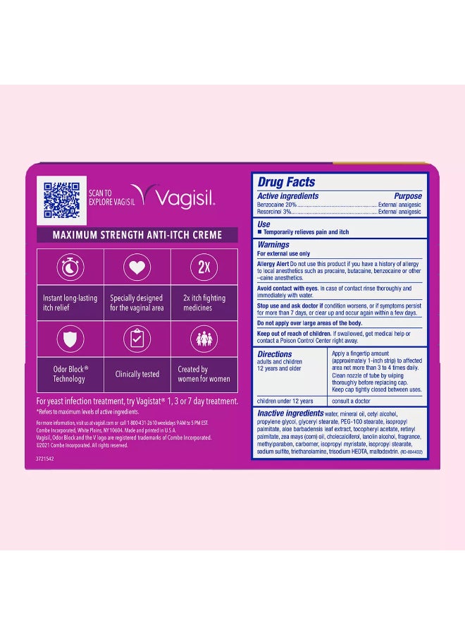 Vagisil Anti-Itch Creme Clear 28grams - Image 2
