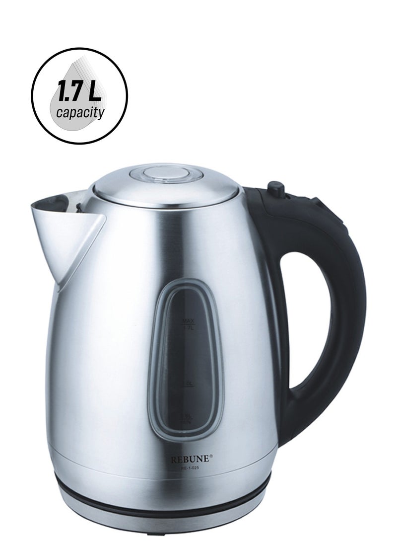 REBUNE Instant Heating Electric Kettle 1.7L 1.7 L RE-1-025 Silver/Black - Image 1
