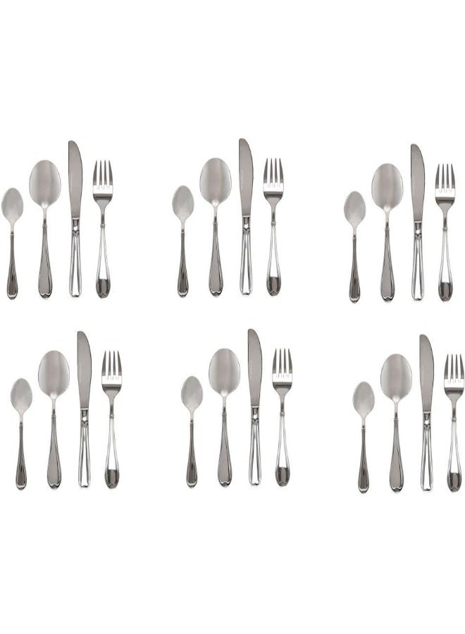 وينسور طقم مكون من 24 قطعة أدوات مائدة من الستانلس ستيل مع حامل فضي - Image 3