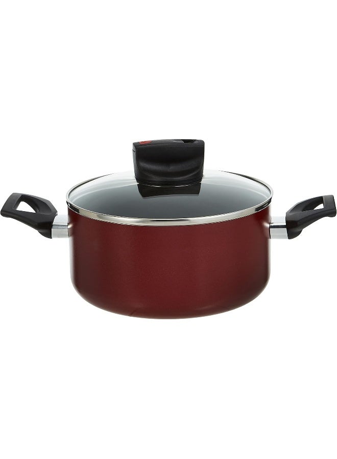 برستيج قدر طهي من الألومنيوم مع كسرولة مانعة للالتصاق أحمر/شفاف/أسود 20سم - Image 4