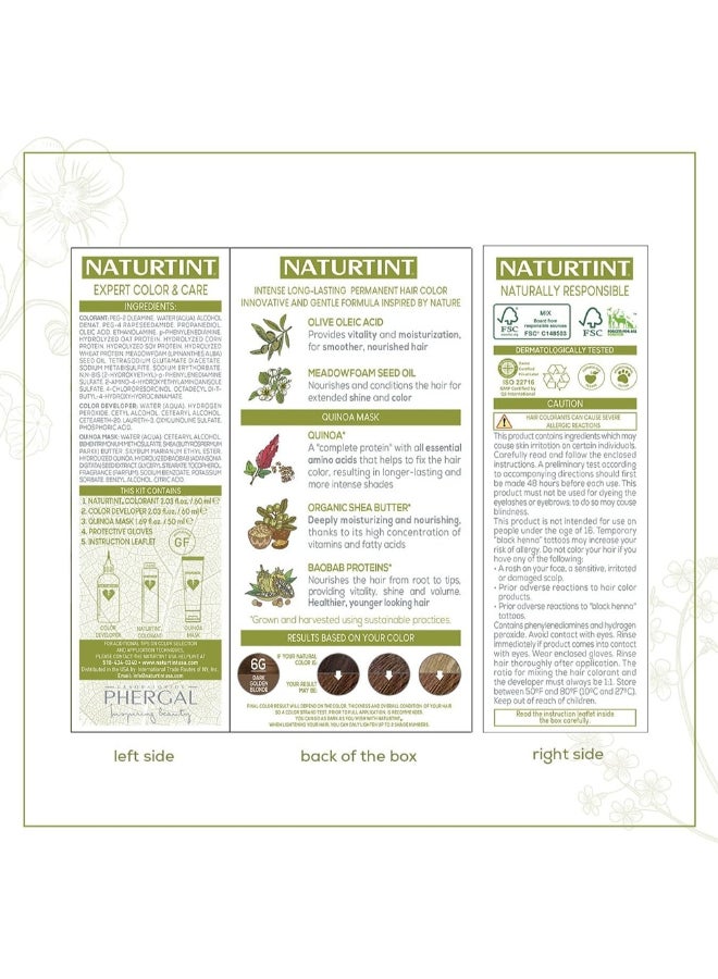 ناتشورتينت كريم تلوين للشعر دائم 6 G ذهبي ترابي داكن 170ملليلتر - Image 2