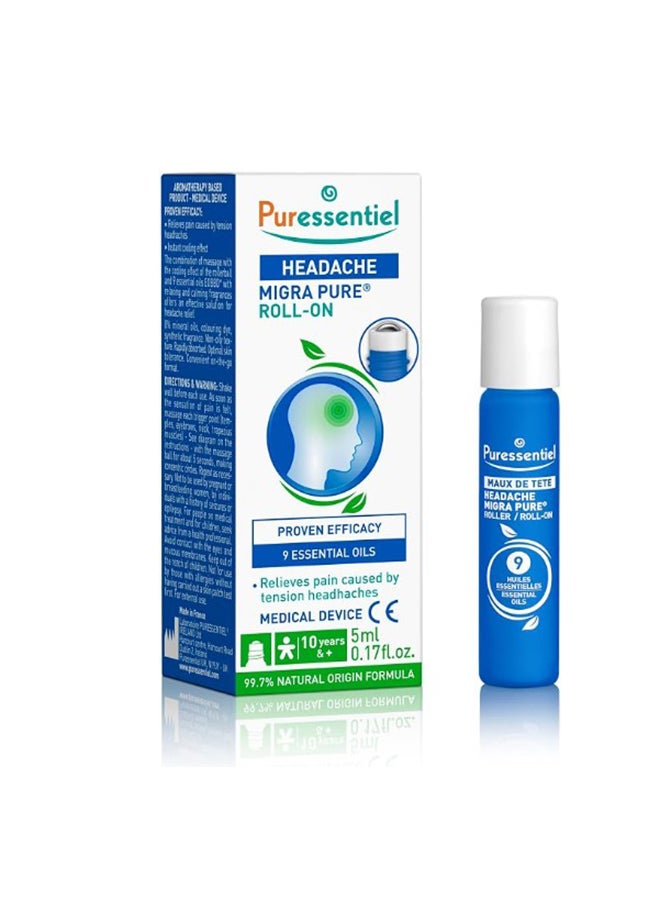 Puressentiel Headache Roll-On Infused With 9 Essential Oils 5Ml - Image 1