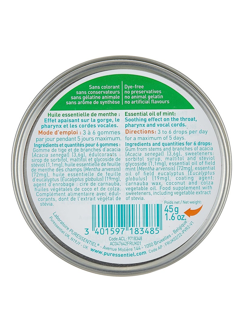 Puressentiel Respiratory Drops Infused With Mint And Eucalyptus Soothing For The Throat No Sugar 7Yrs And Above 45G 45grams - Image 2