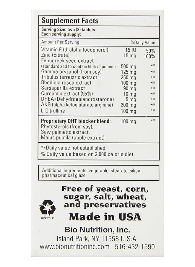 Bio Nutrition Testosterone Wellness Ideal For Energy Stamina Libido Lean Muscle And Mood Enhancement 60 Tablets - Image 2